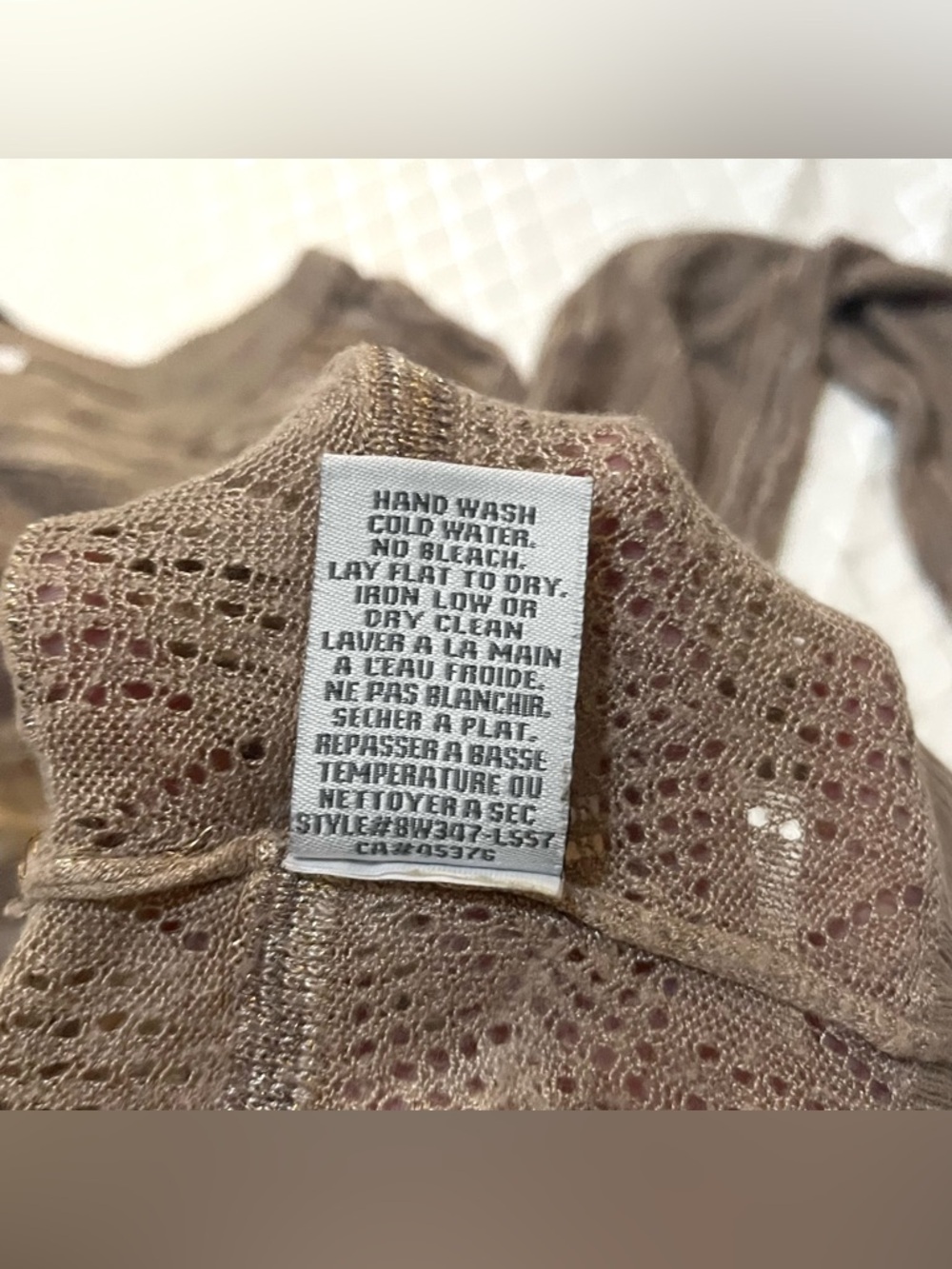 🛍️ $5 ADD-ON | Y2K Suzy Shier Beige-tan Unique Pattern Lightweight Sweater - Picture 13 of 13